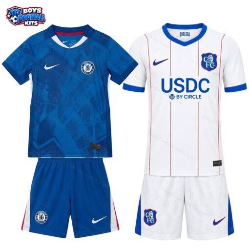 Chelsea Home and Third Gift Pack Kids Football Kits 25/26-thumbnail