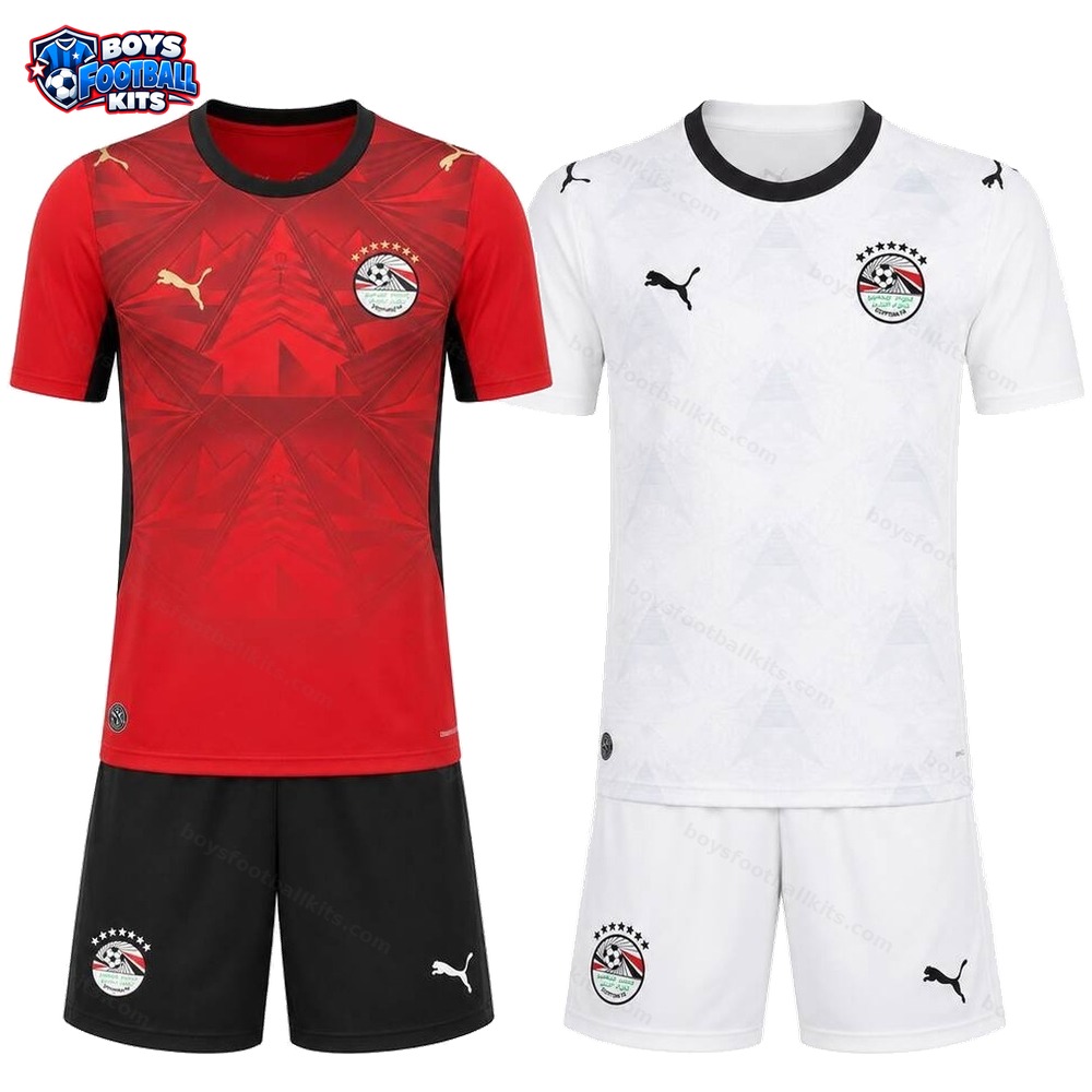 Egypt Home and Away Gift Pack World Cup Kids Football Kits 2026 - 2-Kit Value Bundle