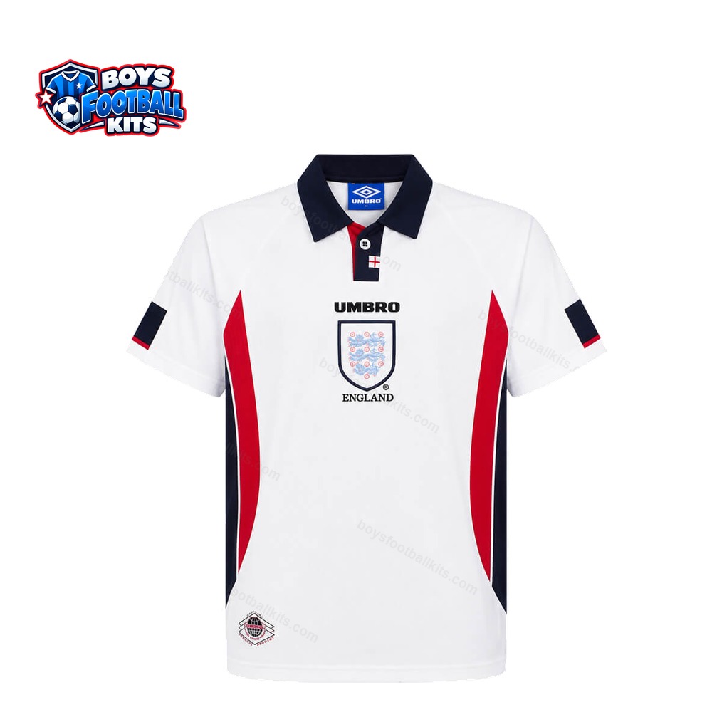 England Retro Home Football Shirt 1998 - Front Studio View