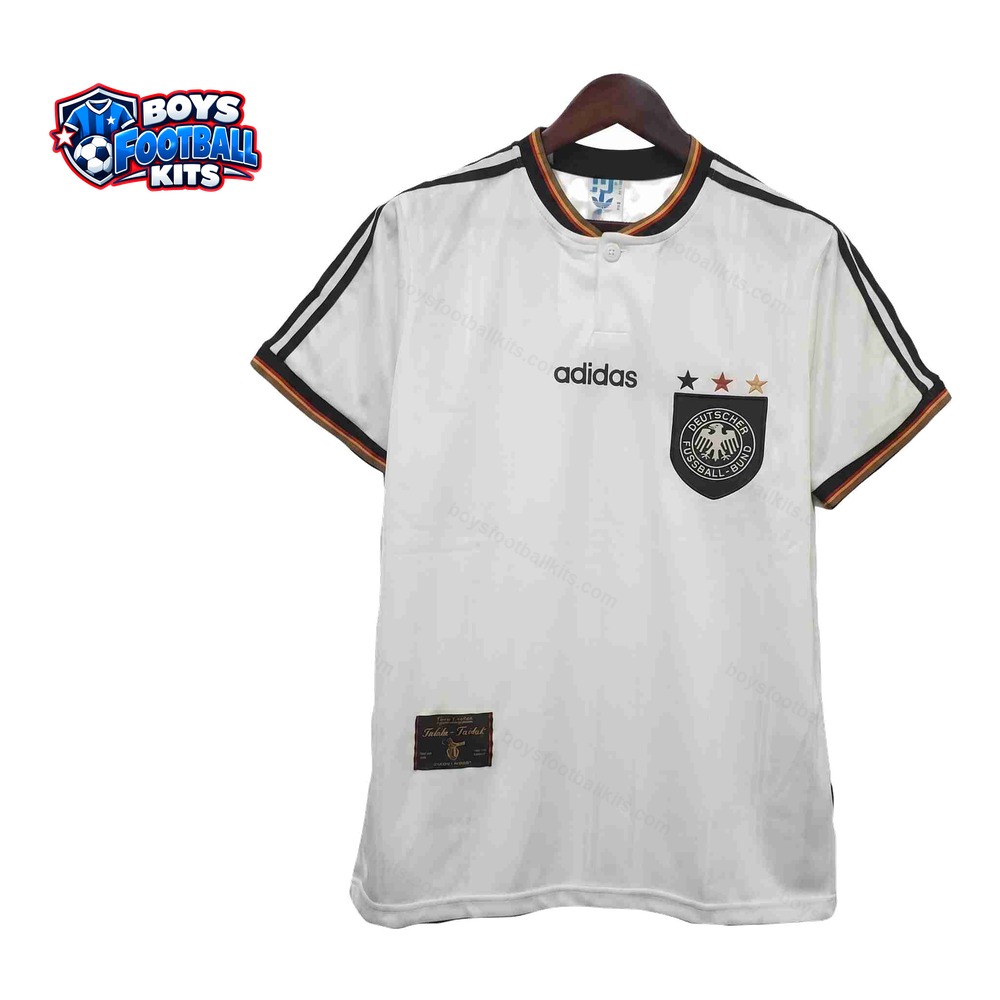Germany Retro Home Football Shirt 1996 - Front Studio View