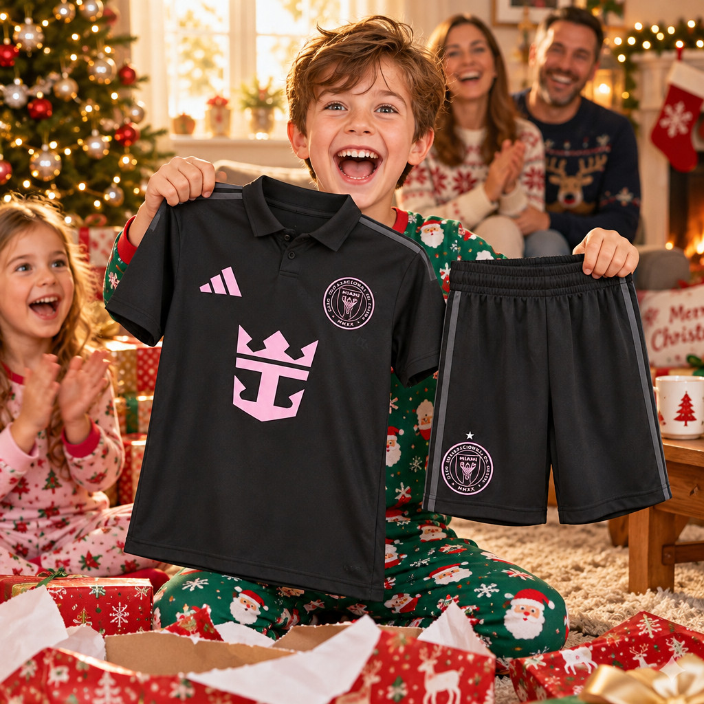 Inter Miami Away and Third Gift Pack Kids Football Kits 26/27 - Christmas morning football gift for boys