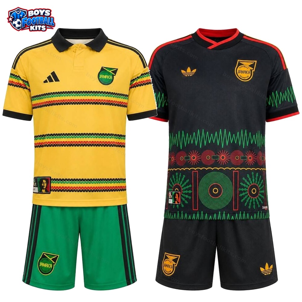 Jamaica Home and Away Gift Pack World Cup Kids Football Kits 2026 - 2-Kit Value Bundle