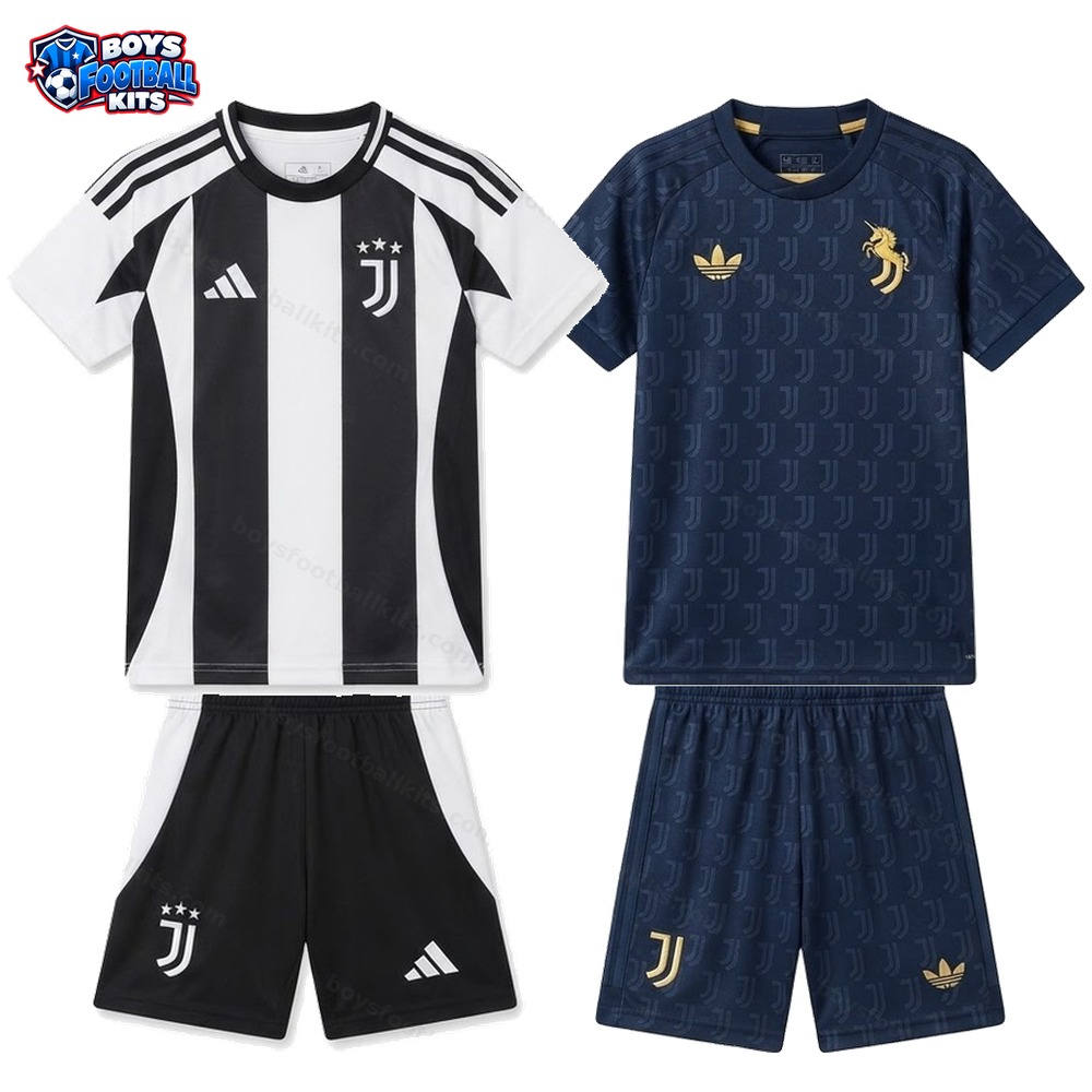 Juventus Home and Third Gift Pack Kids Football Kits 24/25 - 2-Kit Value Bundle