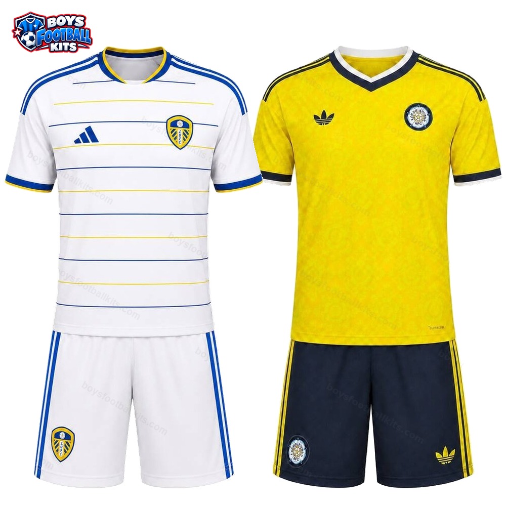 Leeds United Home and Away Gift Pack Kids Football Kits 26/27 - 2-Kit Value Bundle