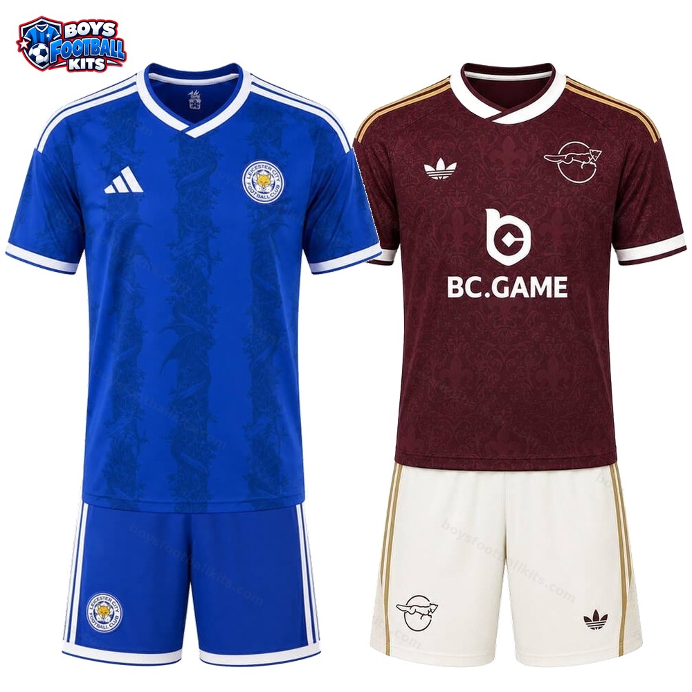 Leicester City Home and Away Gift Pack Kids Football Kits 25/26 - 2-Kit Value Bundle