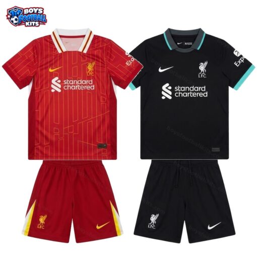 Liverpool Home and Away Gift Pack Kids Football Kits 24/25-thumbnail