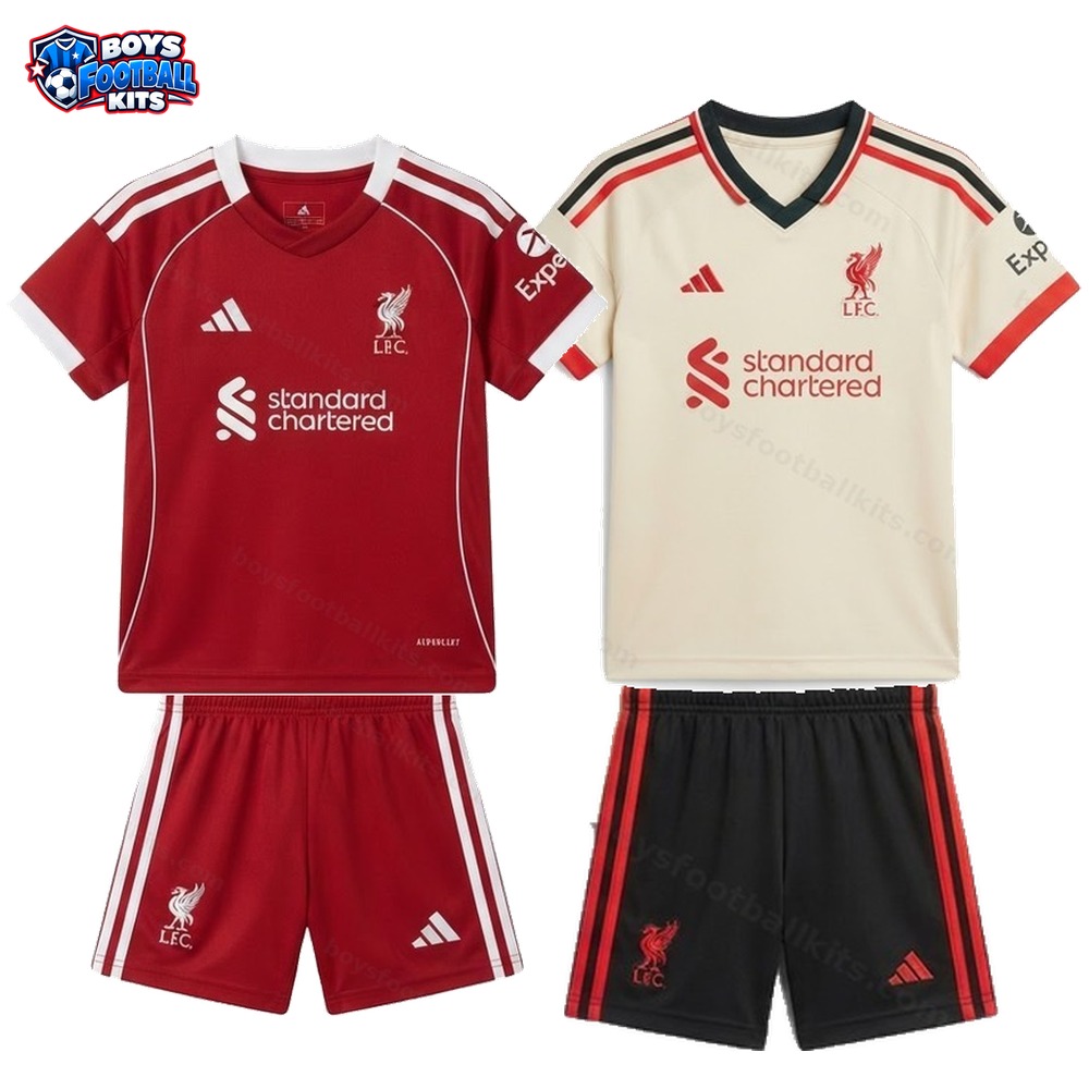 Liverpool Home and Away Gift Pack Kids Football Kits 25/26 - 2-Kit Value Bundle