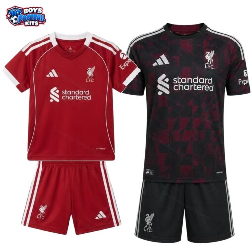 Liverpool Home and Third Gift Pack Kids Football Kits 25/26-thumbnail