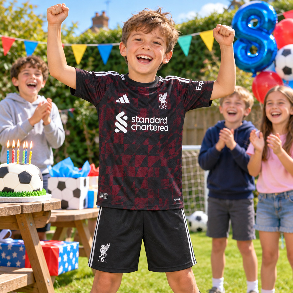 Liverpool Home and Third Gift Pack Kids Football Kits 26/27 - boys birthday party kids football kit gift