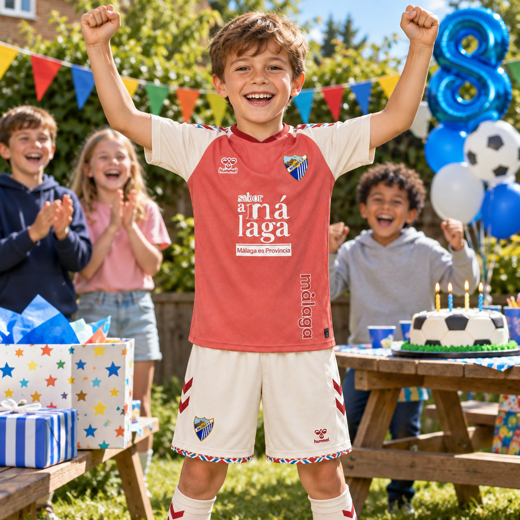 Malaga CF Home and Away Gift Pack Kids Football Kits 26/27 - boys birthday party kids football kit gift