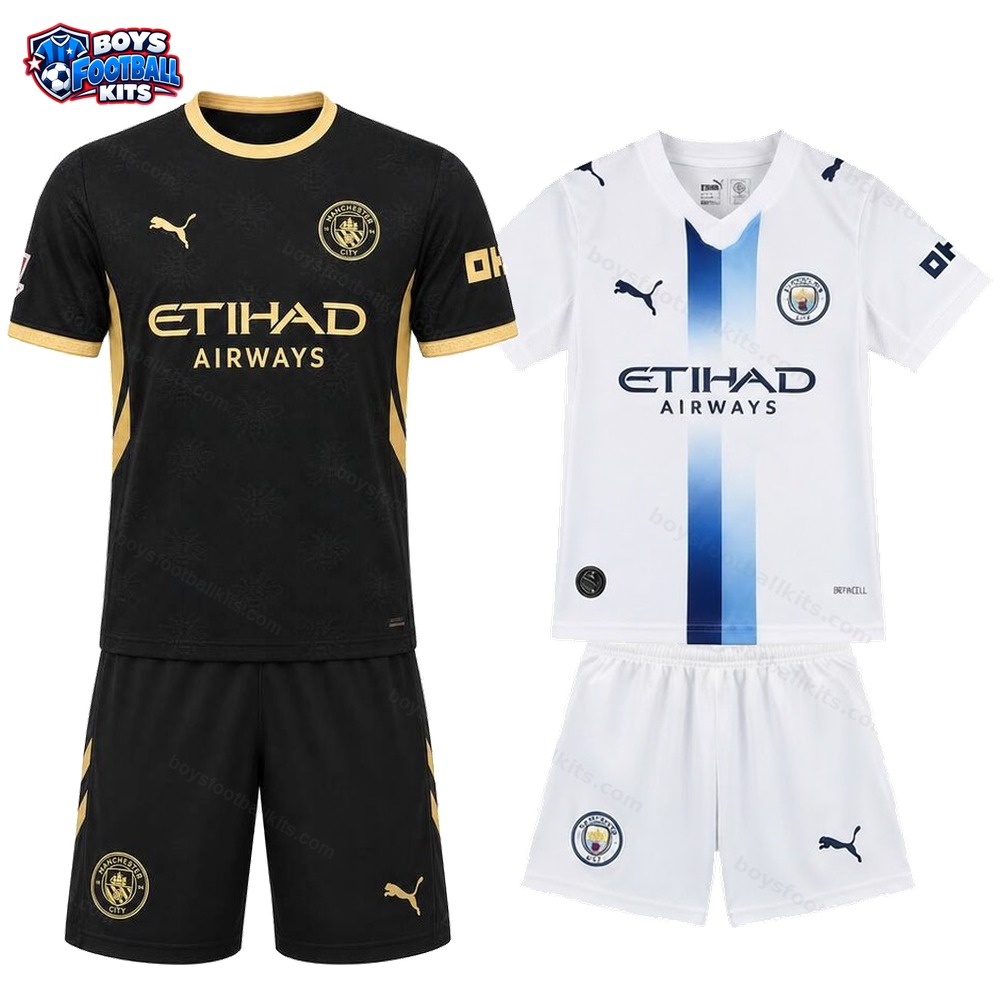 Manchester City Away and Third Gift Pack Kids Football Kits 26/27 - 2-Kit Value Bundle