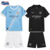 Manchester City Home and Away Gift Pack Kids Football Kits 25/26-thumbnail