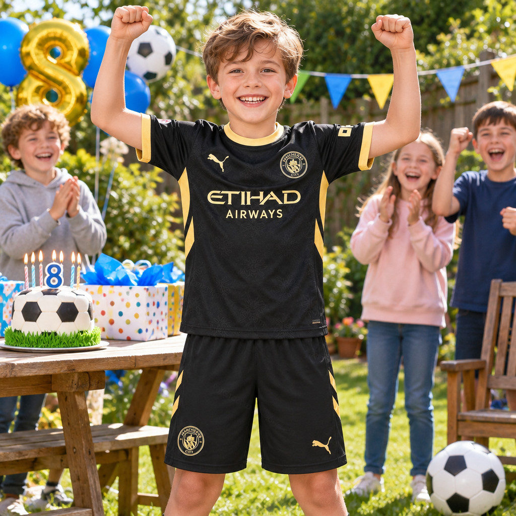 Manchester City Home and Away Gift Pack Kids Football Kits 26/27 - boys birthday party kids football kit gift