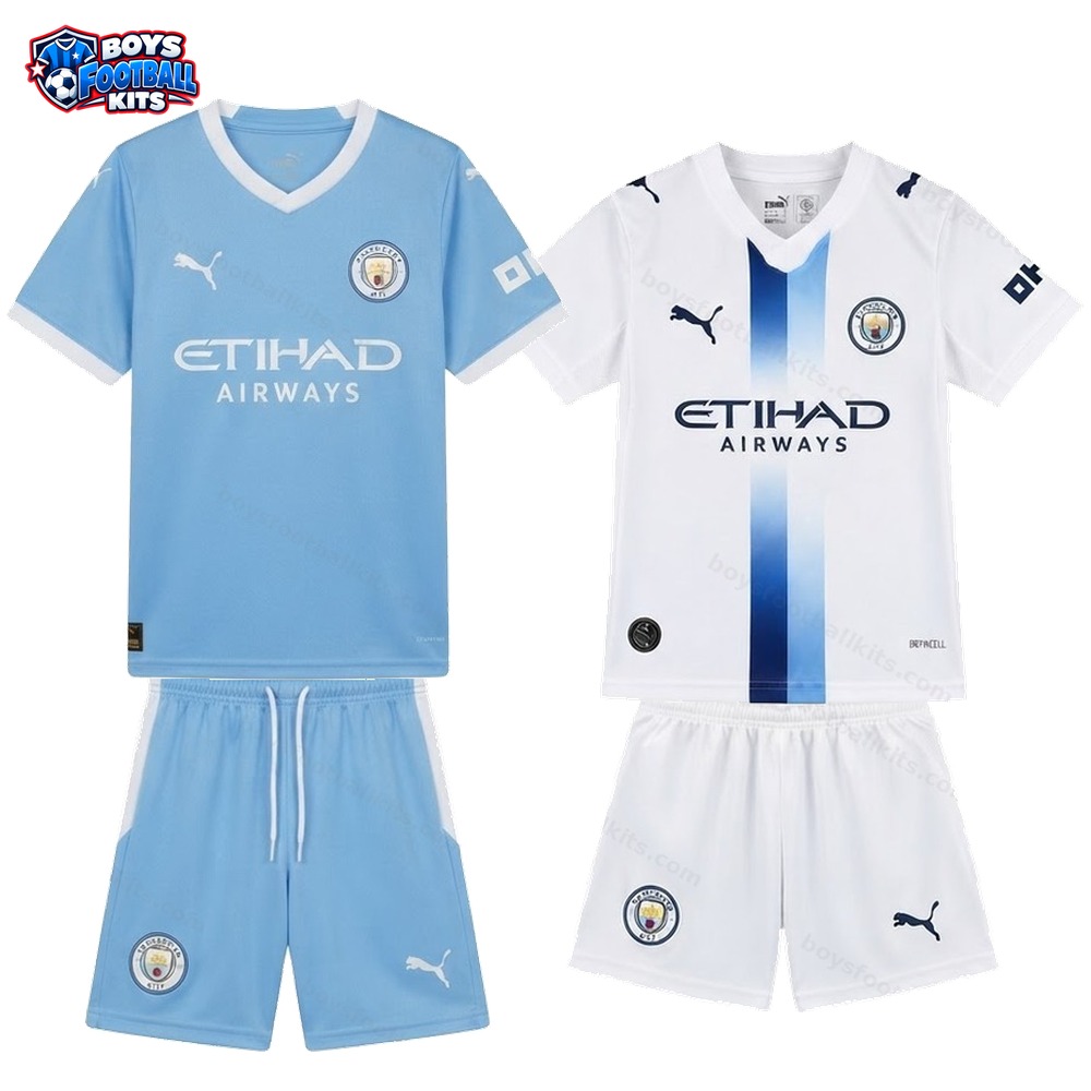 Manchester City Home and Third Gift Pack Kids Football Kits 26/27 - 2-Kit Value Bundle