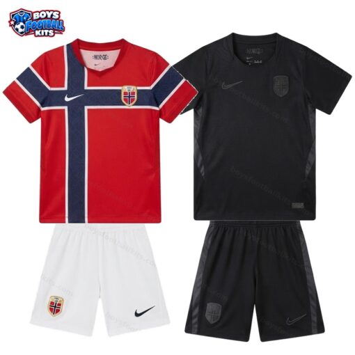 Norway Home and Away Gift Pack World Cup Kids Football Kits 2026 - Braut Haaland 9-thumbnail