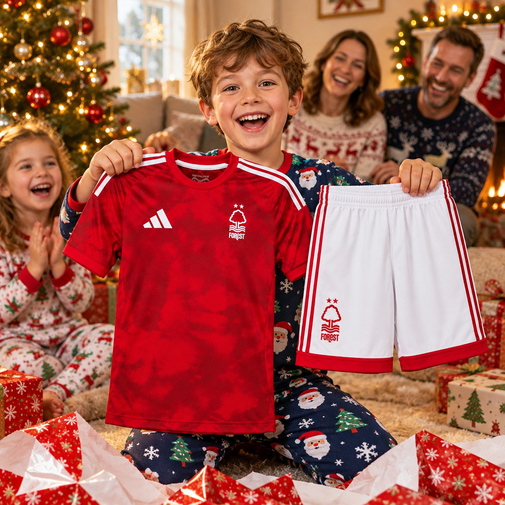 Nottingham Forest Home and Away Gift Pack Kids Football Kits 26/27 - Christmas morning football gift for boys
