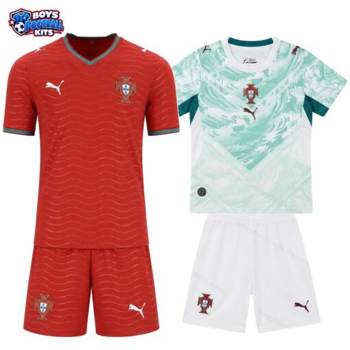 Portugal Home and Away Gift Pack World Cup Kids Football Kits 2026 - Ronaldo 7-thumbnail