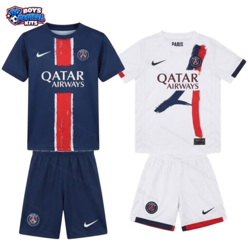 PSG Home and Away Gift Pack Kids Football Kits 24/25-thumbnail