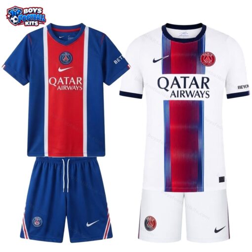 PSG Home and Away Gift Pack Kids Football Kits 25/26-thumbnail