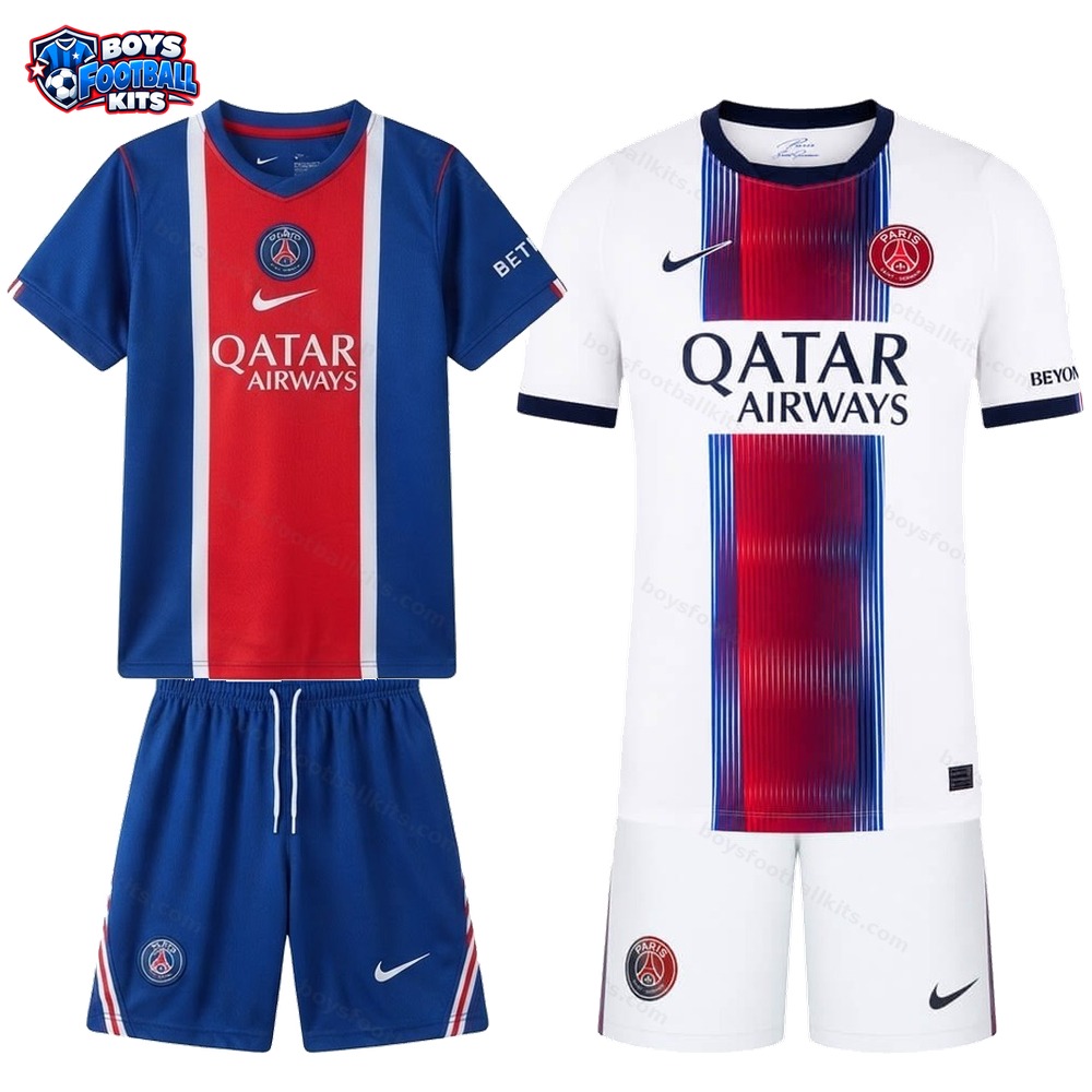 PSG Home and Away Gift Pack Kids Football Kits 25/26 - 2-Kit Value Bundle