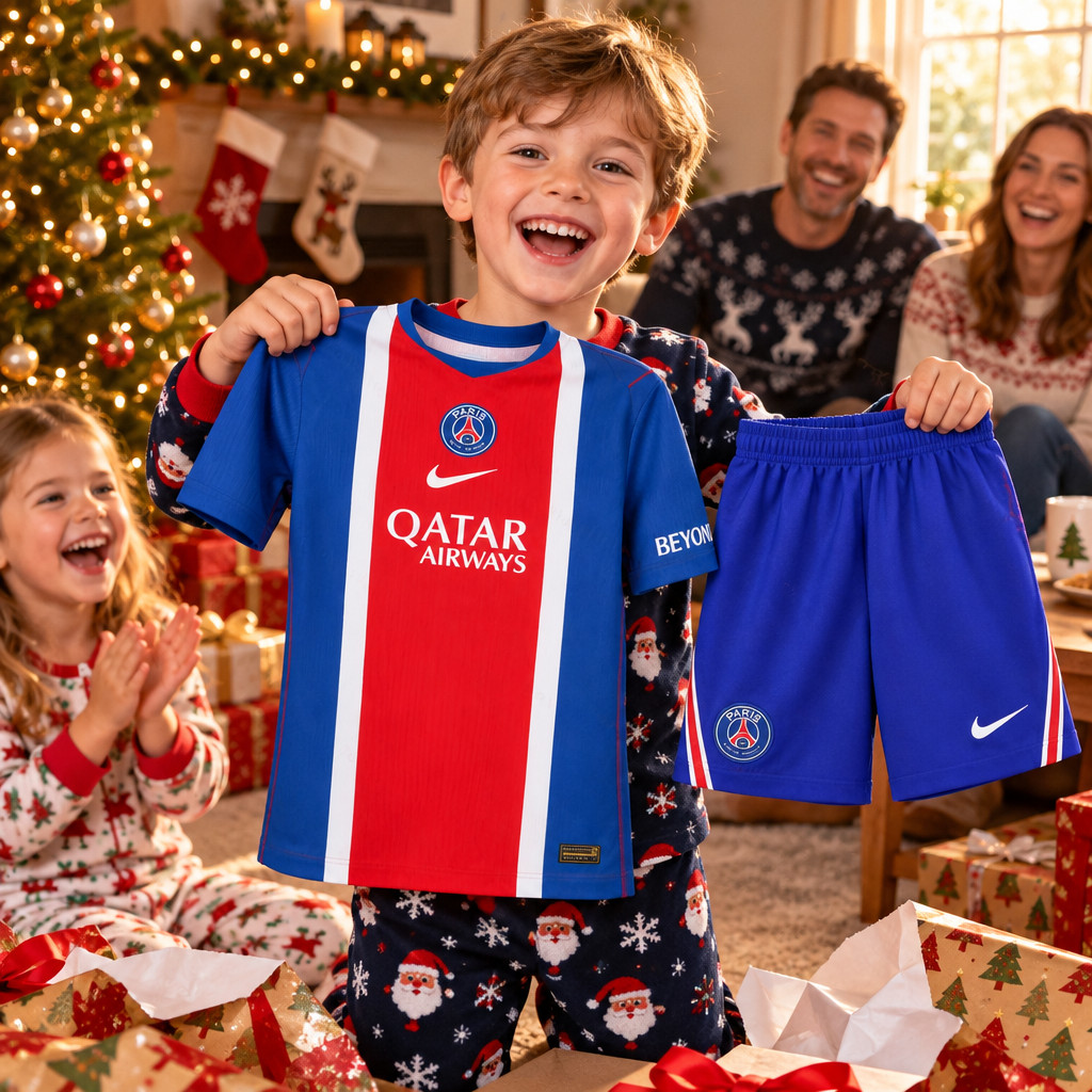 PSG Home and Away Gift Pack Kids Football Kits 26/27 - Christmas morning football gift for boys