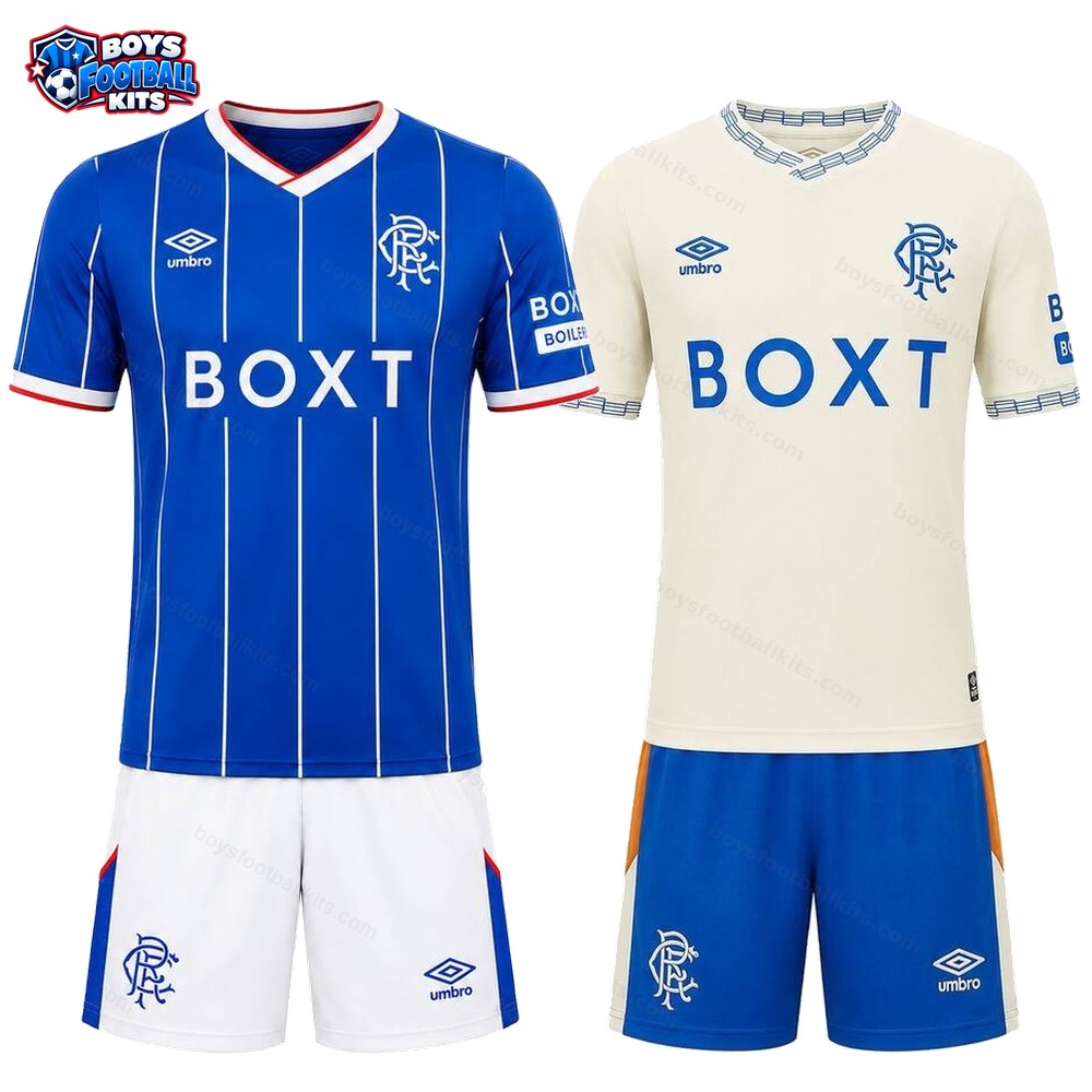 Rangers Home and Away Gift Pack Kids Football Kits 26/27 - 2-Kit Value Bundle