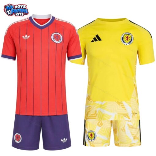 Scotland Away and Goalkeeper Gift Pack World Cup Kids Football Kits 2026-thumbnail