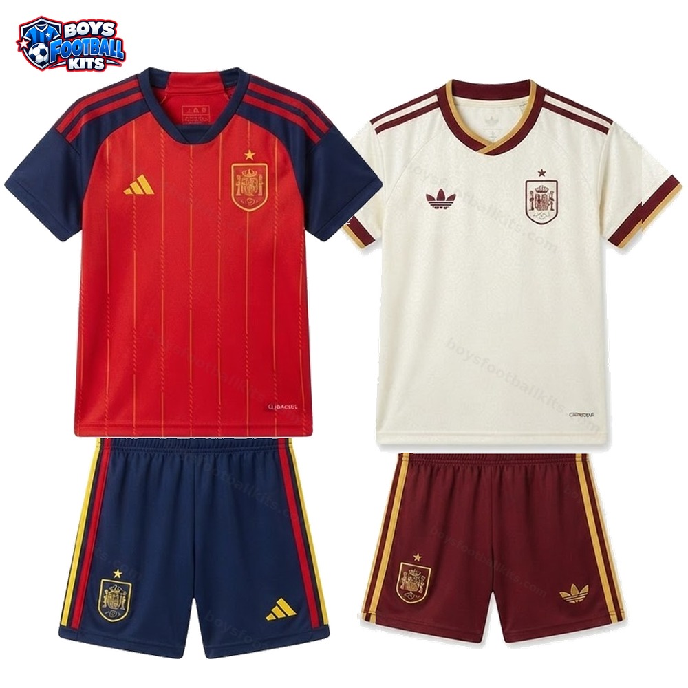 Spain Home and Away Gift Pack World Cup Kids Football Kits 2026 - 2-Kit Value Bundle