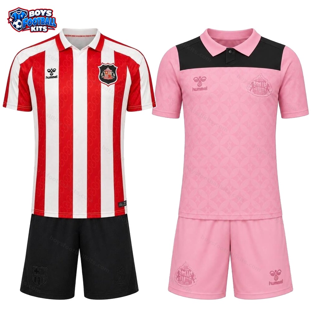 Sunderland Home and Away Gift Pack Kids Football Kits 25/26 - 2-Kit Value Bundle