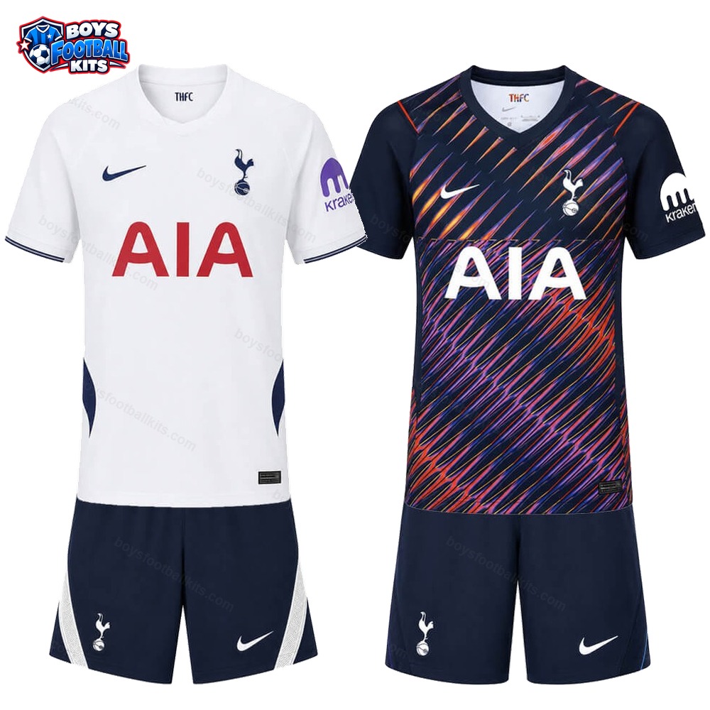 Tottenham Hotspur Home and Away Gift Pack Kids Football Kits 26/27 - 2-Kit Value Bundle
