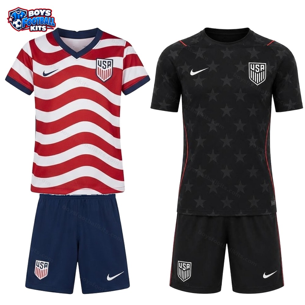 United States Home and Away Gift Pack World Cup Kids Football Kits 2026 - 2-Kit Value Bundle